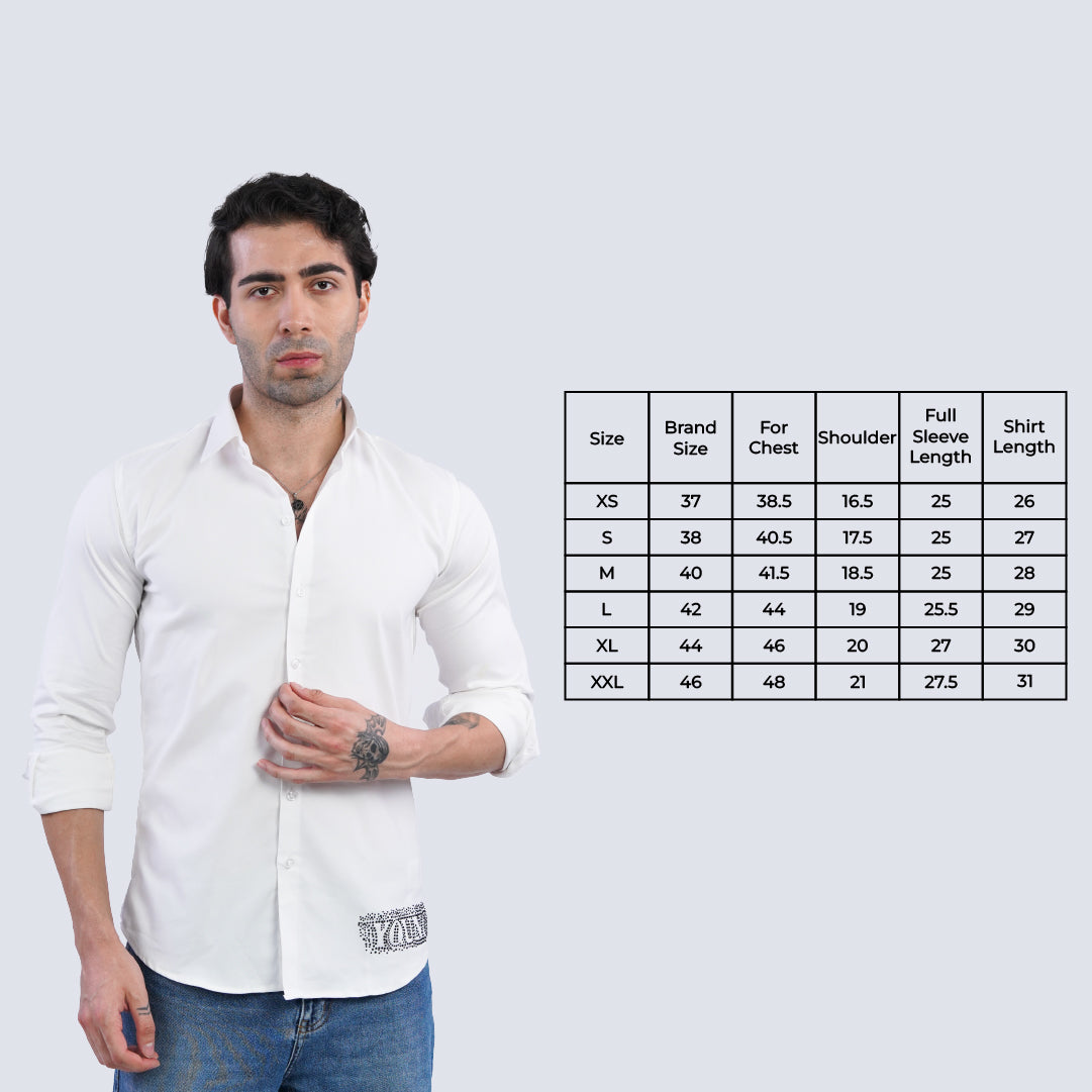Billionaire Gleam – White Cotton Shirt for Men