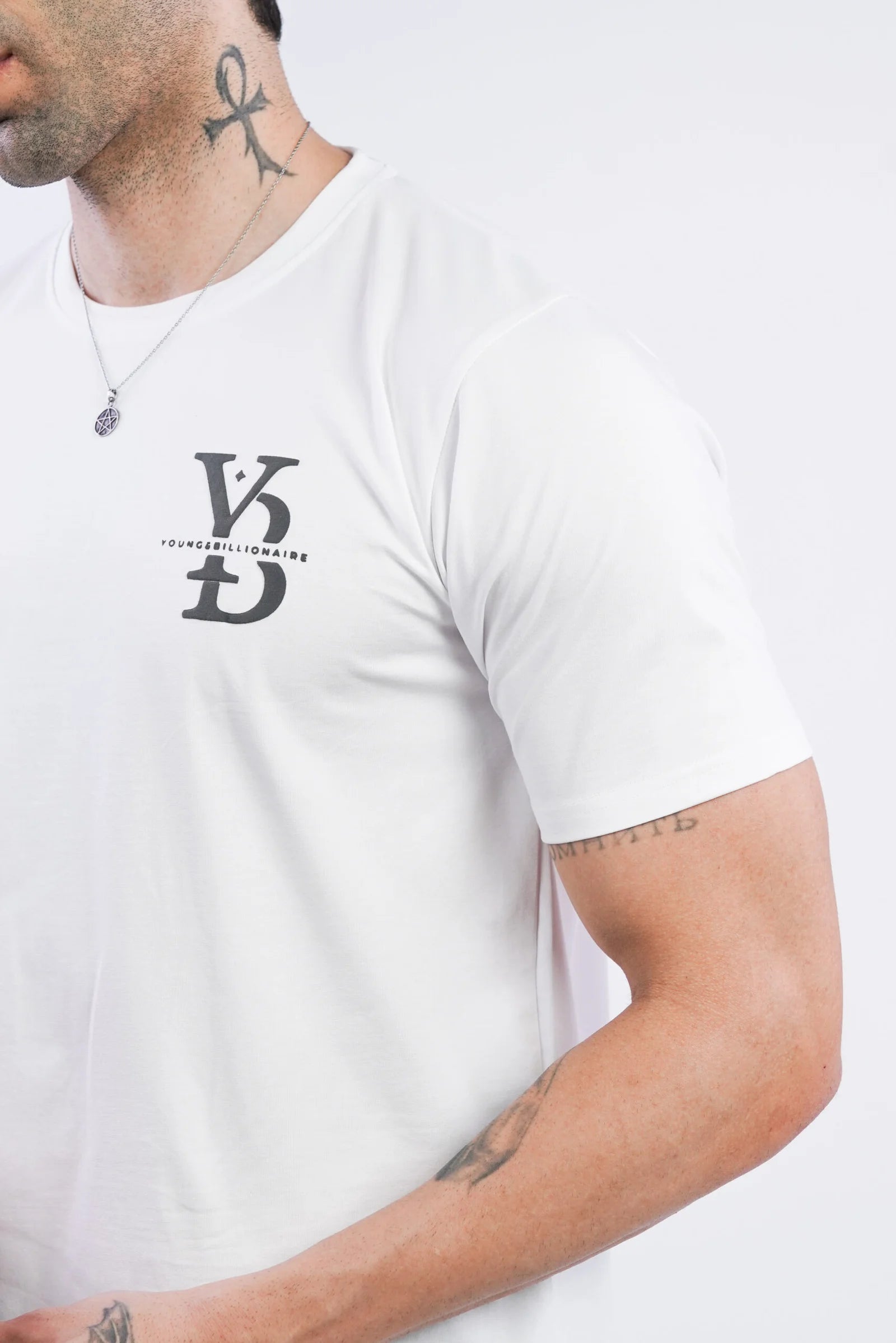 Luxecore –  White Cotton  Round Neck T-shirt for Men